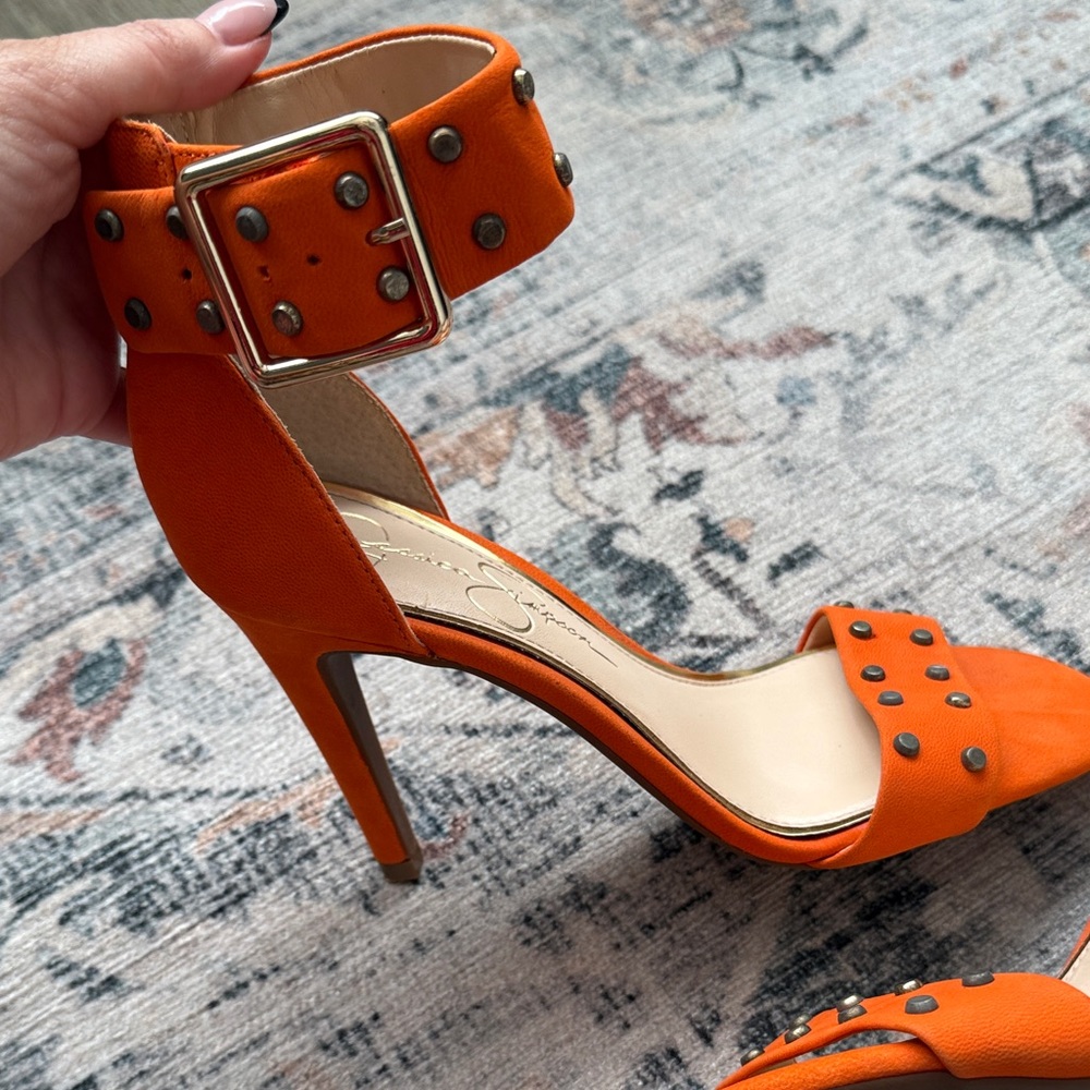 Jessica Simpson Orange Studded Heels